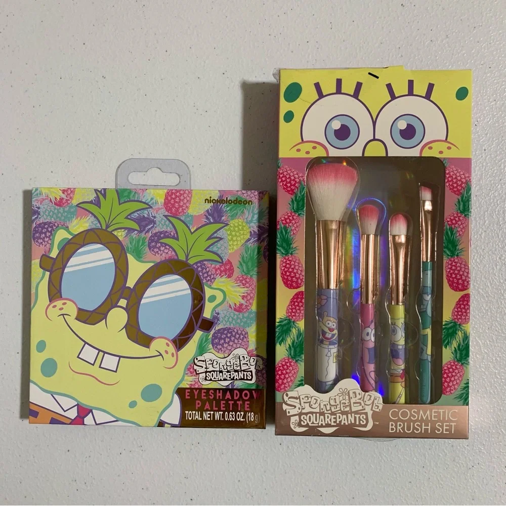 Taste Beauty x SpongeBob SquarePants Eyeshadow Palette & Cosmetic Brush Set-New